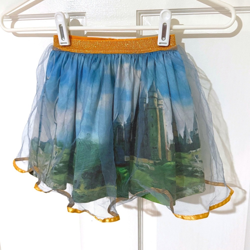Harry Potter Hogwarts Castle Tulle Skirt‎ Blue Gold Glitter Toddler Girls 3T
